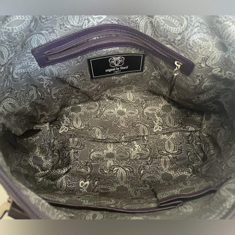 Original by SHARIF purple leather snake print bag - Picture 13 of 16
